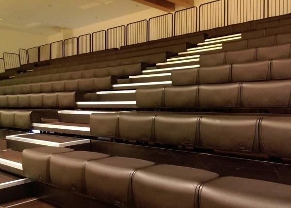 Quality Indoor Retractable Bleacher Seating / Polymer Bench Retractable Platform System for sale