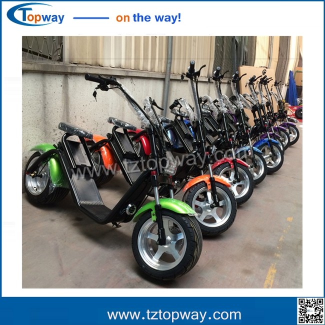 18*9.5 inch big tyre 1000w 60v harley electric scooter no folding stand up citycoco