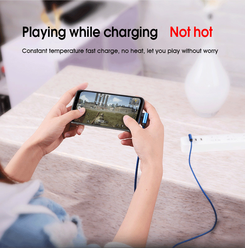 Factory directly Sell 1M 2M Right Angles Nylon Braided Lightning to USB A Cable -iPhone Charger