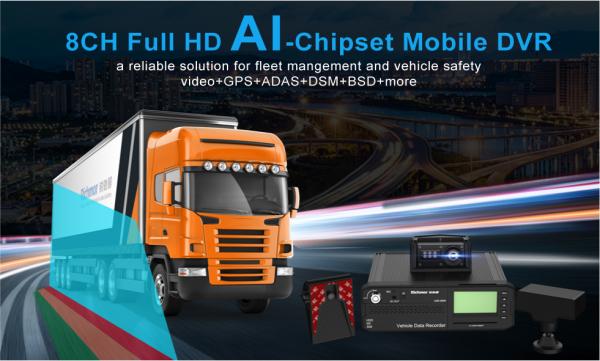 8CH 1080P AI Function Mobile DVR for Bus Truck Van Trailer Richmor 8-36V Power Supply