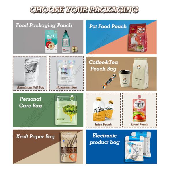 Compostable Flat Bottom Kraft Paper Coffee Pouch Packaging Bags With Valve And Zipper