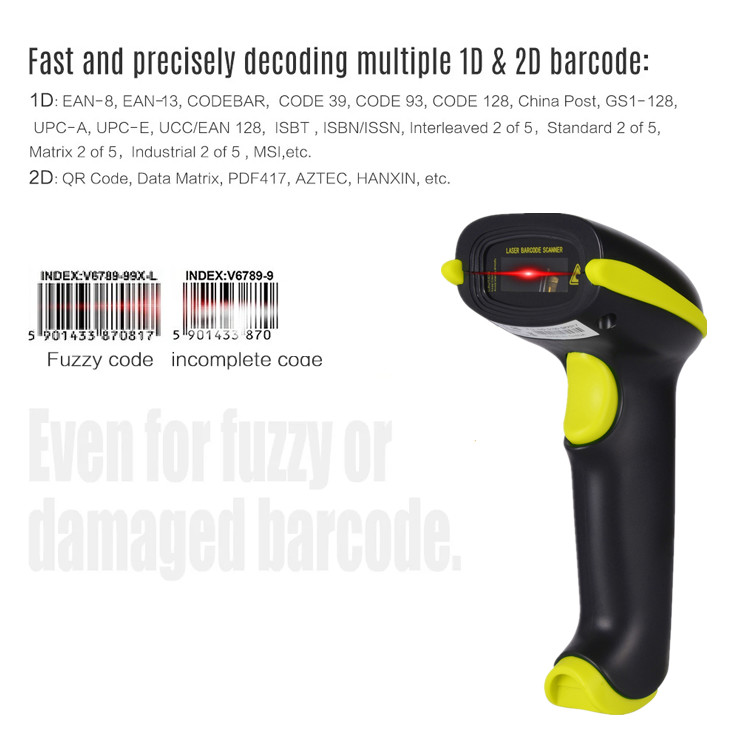 Automatic Sensing USB 2D Barcode Scanner With Stand For Windows Android IOS Tablets