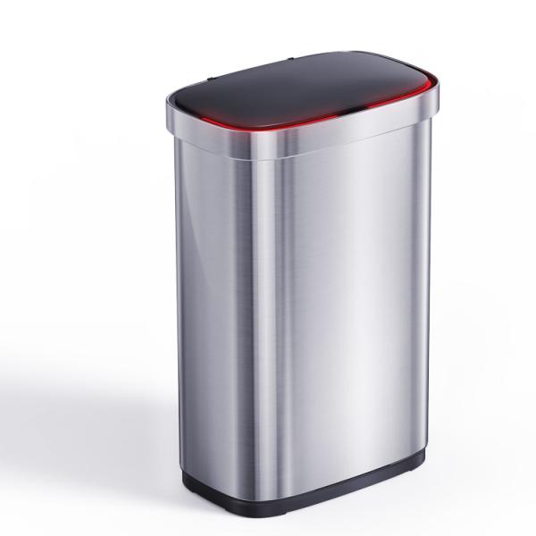 Quality Smart Sensor Automatic 20L 16L Square Touchless Stainless Steel Sensor Trash Bin Intelligent with Batteries Required Yes for sale