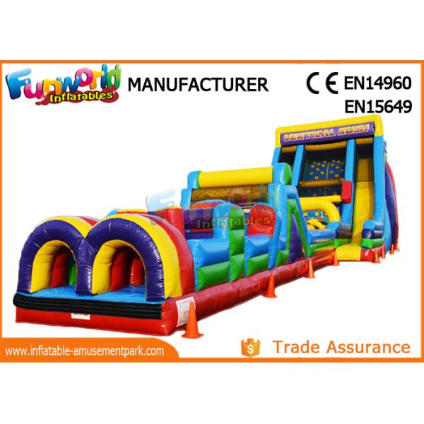 0.55 MM PVC Tarpaulin Inflatable Obstacle Course , Inflatable Climbing Wall And Slide