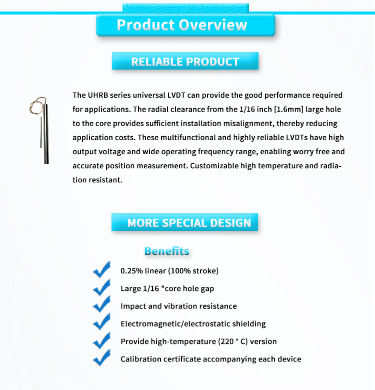3Vrms Power Supply UNIVO UHRBY Distance Measuring Sensor for Linear Displacement