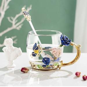 China Tall 350ml Short 320ml Crystal Tea Cup Home Decorations Crafts wholesale