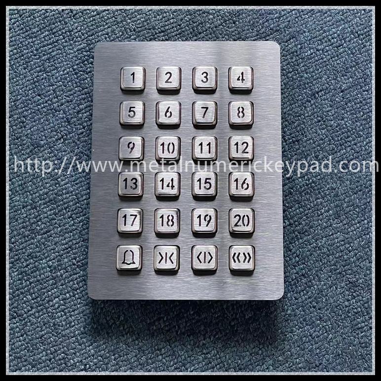 4x6 matrix Backlit Vandal Resistant Keyboard 24 Key Digital Metal Keyboard