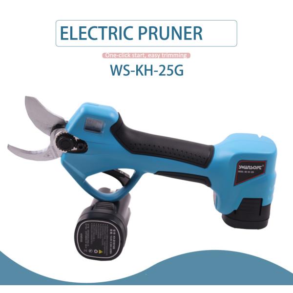2.5CM Cordless Electric Pruning Shear Battery Orchard Pruner with Display Screen Finger Protection