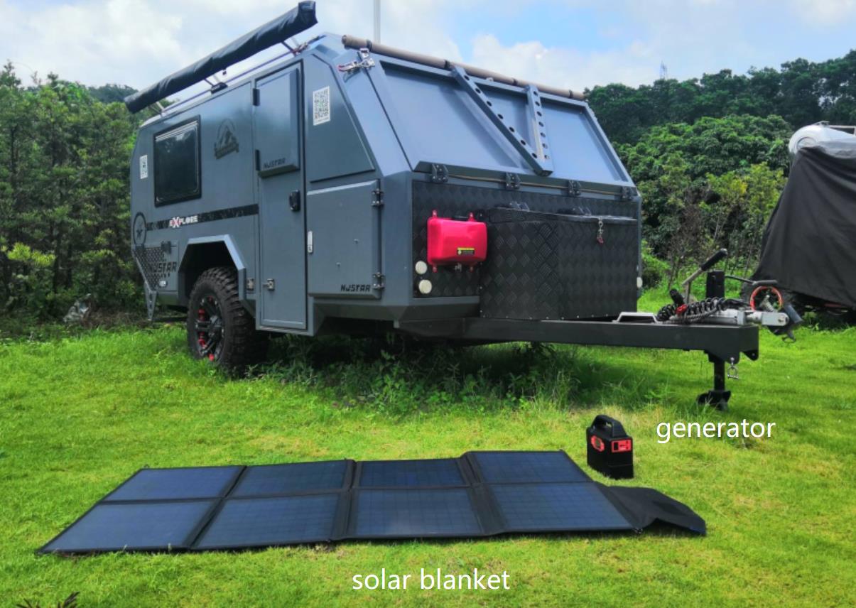 Monocrystalline Folding Solar Kit 50w 100w Fold Up Solar Blanket For Motorhome RV
