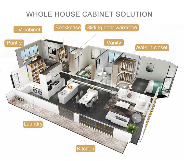 Custom Luxury Kitchen Furniture with Italian Designs Countertop Material Quartz Stone