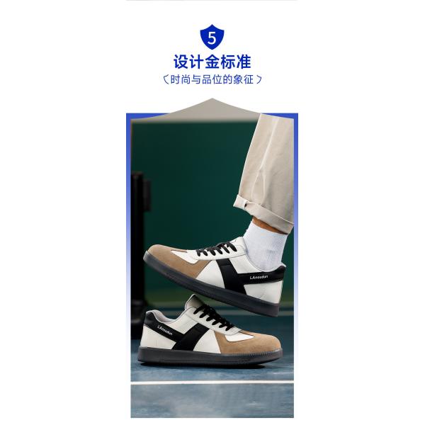 Kevlar Midsole Unisex Microfiber Suede Work Shoes for Industrial Safety in Beige Black and Brown