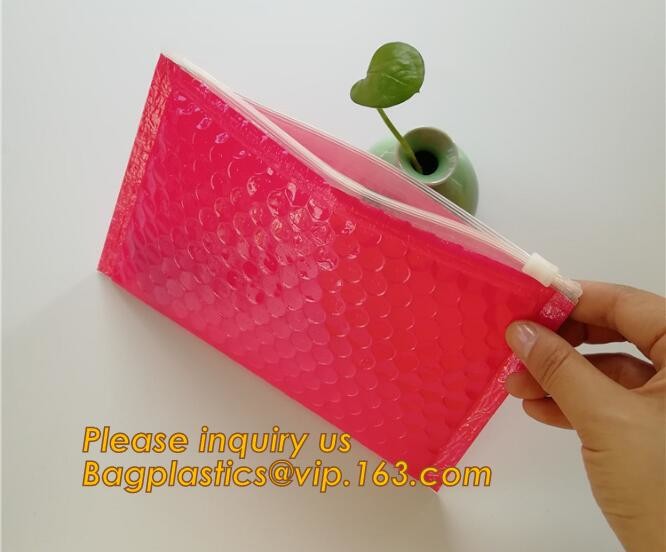 Cosmetic Slider Zip lockk Bubble Bags Bubble Slide Pouch,Zip lockk esd bubble bag bubble packaging wrap cosmetic pouch slide