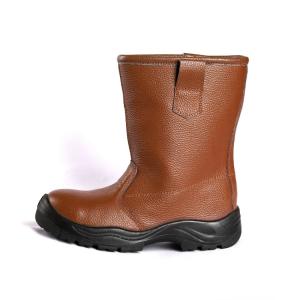 China Brown High Cut Work Boots Heavy Duty Work Long Lasting Man Safety Shoes EU 36-47 wholesale