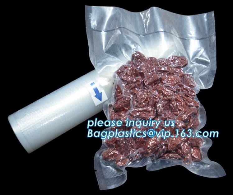 Embossing Resealable Vacuum Food Bags For Household Eco- friendly Texture Vacuum Food Storage Plastic Bag Rolls Moisture