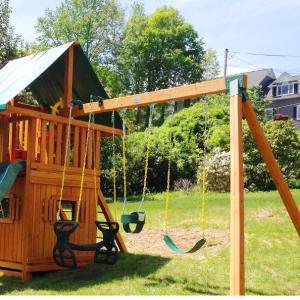 Stable and Sturdy Green Coated A-Frame Swing Set Bracket for 2 4x4 Legs and 1 4x6 Beam