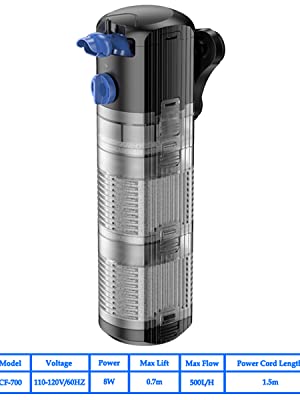 Submersible Internal Aquarium Power Filter Adjustable Water Flow Filtration System