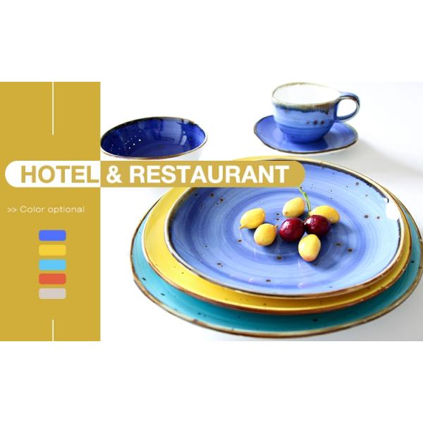 Glaze Stoneware Rustic Ceramic Serving Sushi Plate Set For Restaurant
