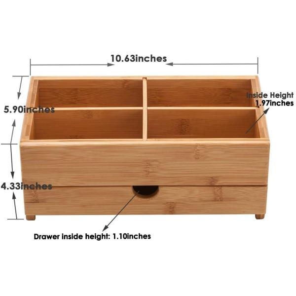 Cosmetic Removable Dividers Wooden Makeup Organizer Waterproof With Drawer