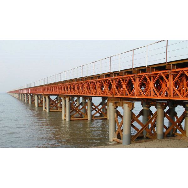 Single Lane Bs Standard 4.2m Bailey Bridge Construction Long Lifetime