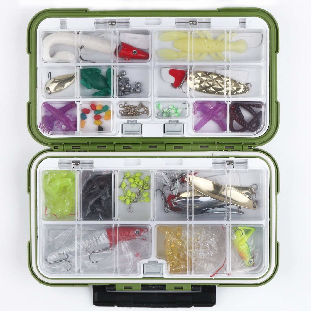 Outdoor Fishing Bait Lure Case Plastic Fly Fishing Tackle Box