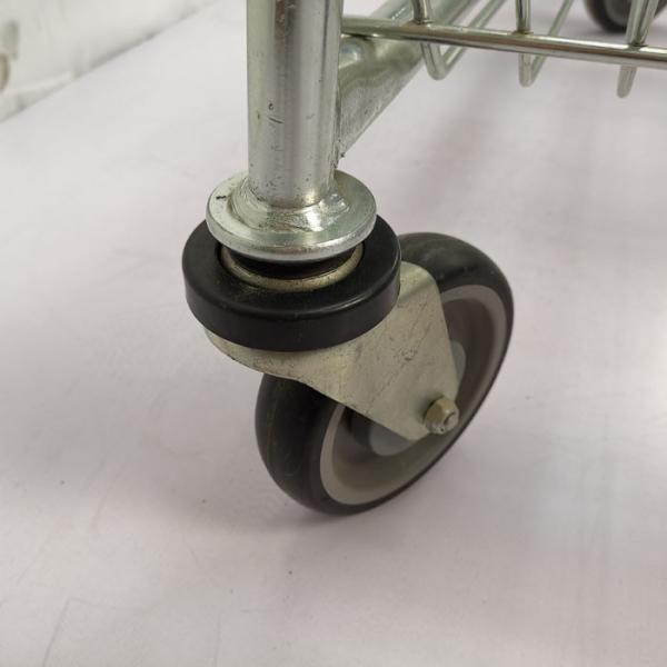 PU Wheels Grocery Shopping Trolley 210L Metal Shopping Cart With Beverage Chassis