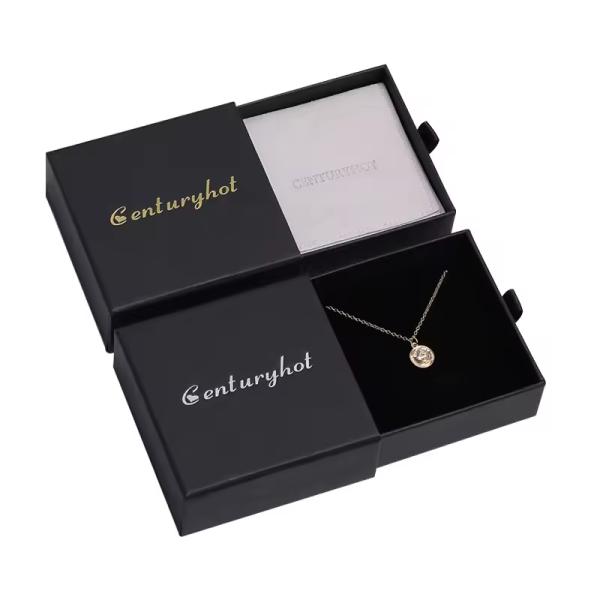 Matt Lamination Slide Out Jewelry Box With Foam Tray Eco Friendly
