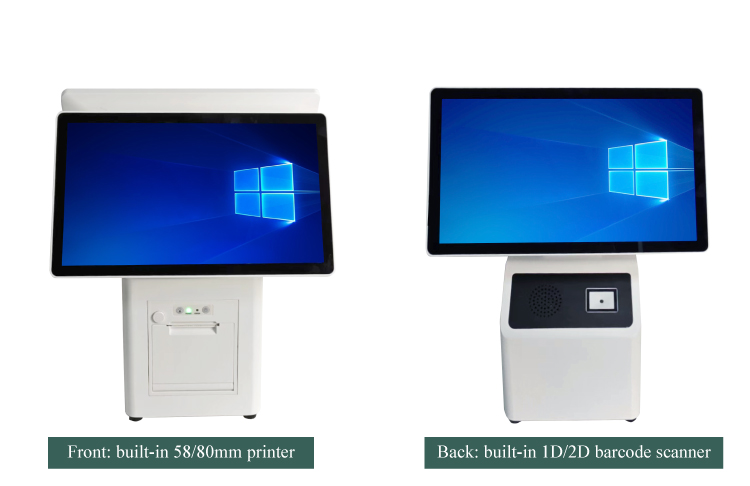 15.6'' Touch Screen POS System with Built-in 1D/2D Scanner in Black or White
