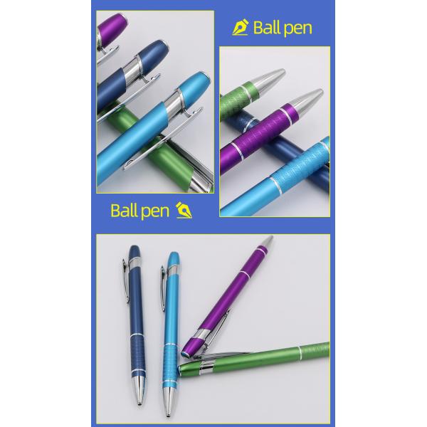 Multi Colors Press Metal Ballpoint Pen 1.0mm Anti-Slip Pen Grip Click Ball Pen