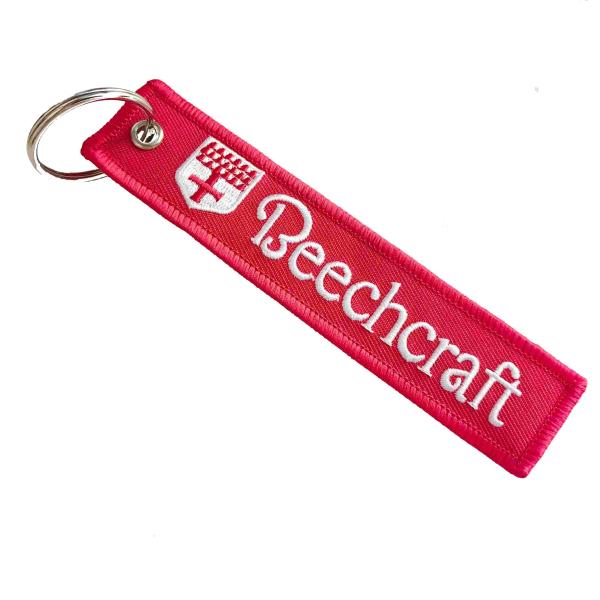 Quality Custom Beechcraft Embroidered Keychain – Dual-Sided Logo, Aviation Branding & Bulk Gift Orders for sale