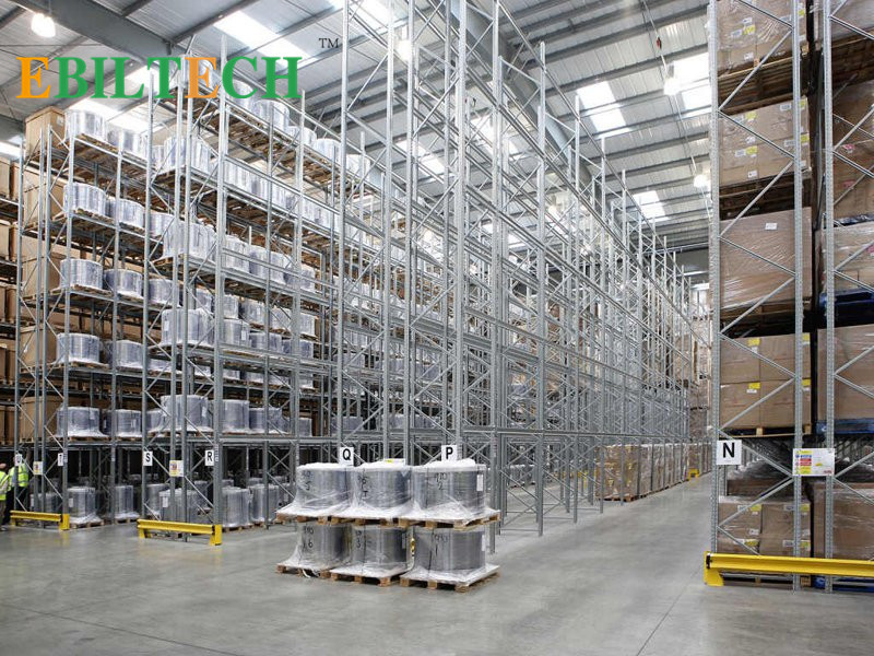 Metal Teardrop VNA Racking System , Yellow Warehouse Rack Numbering System