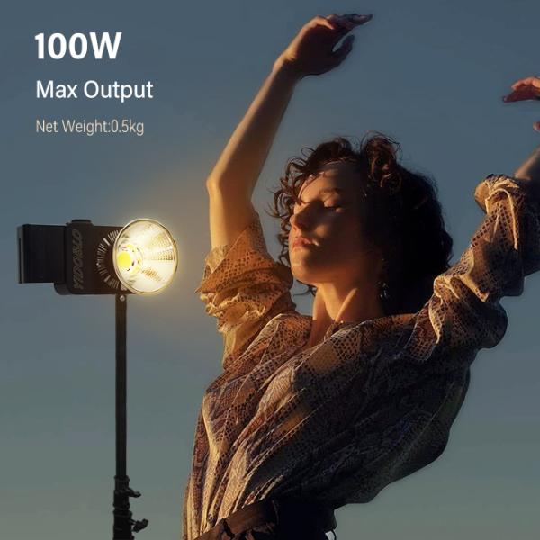 App Control Cob Led Video Light 30000lux With Desktop Stand 100w Power Bank Charging Fill Lamp For Lighting Set