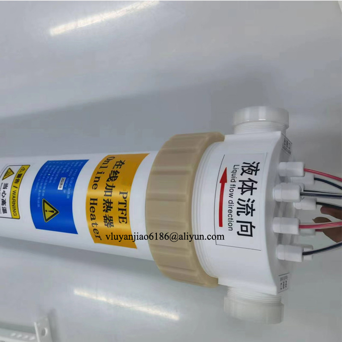 2KW, 4KW, 6KW, 12KW, 18KW Inline Chemical Heater PFA In-Line Heater 1