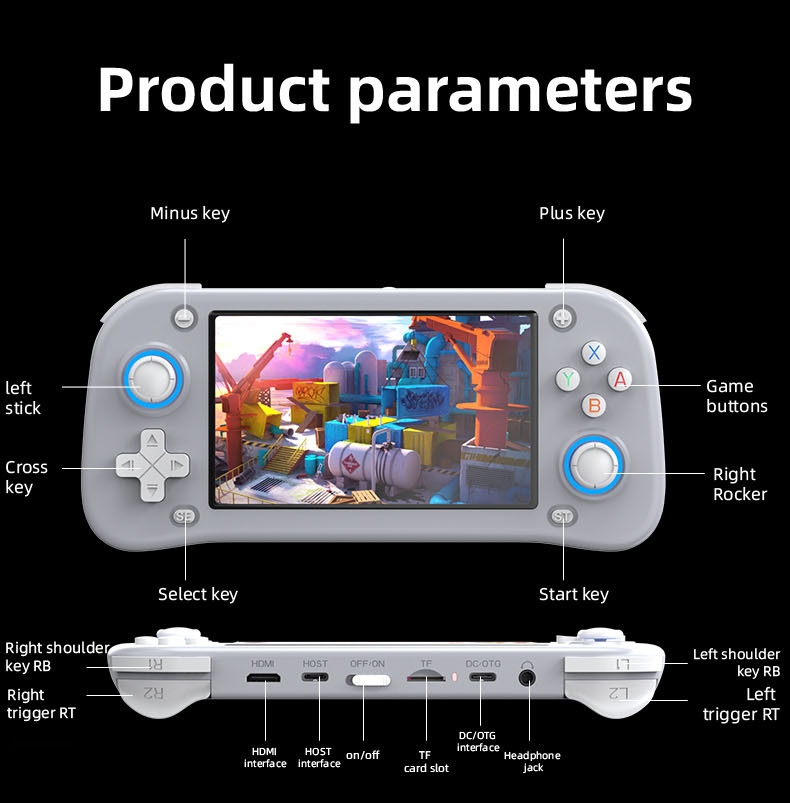 XF43 Retro Handheld Game Console Open Source 4.3inch IPS Screen Video Player
