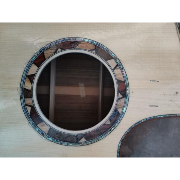 Custom Solid KOA Wood Top OM Body Shape Life Tree Inlay Acoustic Guitar Wood Pickguard