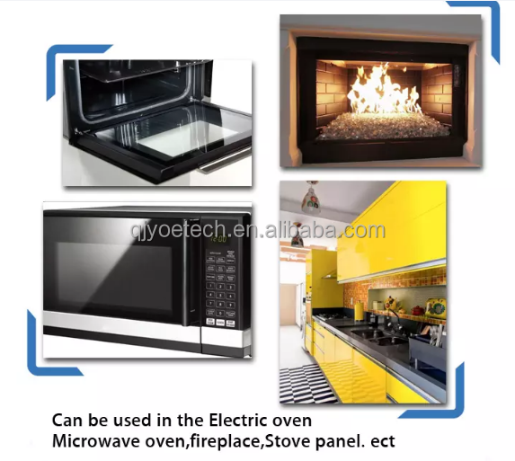 500*500 Heat-Resistant Ceramic Glass Plate for Industrial Kitchen Stove Fireplace