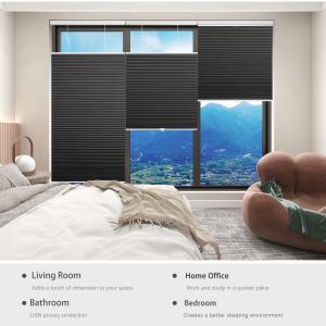 China WELLSOURCE Light Filtering/Dimout Cellular Shades Cordless, Top Down Bottom Up Blinds for Windows, 1.5&quot; Single Cell Plea wholesale