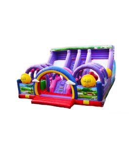 China Customize Large Two Lane Slides Purple Inflatable Bouncer Slide wholesale