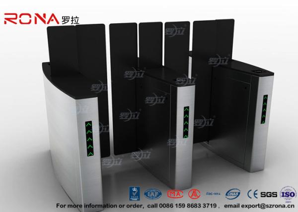 Quality Access Control Turnstile Security Gates Tempered Glass Sliding Material for sale