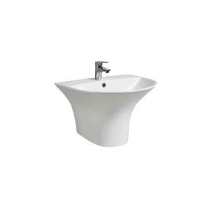 China High Quality Ceramic Basin Sanitary Ware Sink Half Pedestal Wall Hung Wash Basin wholesale