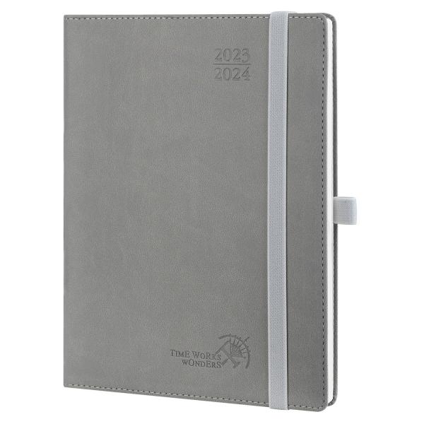 Quality 2024 POPRUN Medium Academic Planner Custom Grey Weekly Schedule Large Writting Space for sale