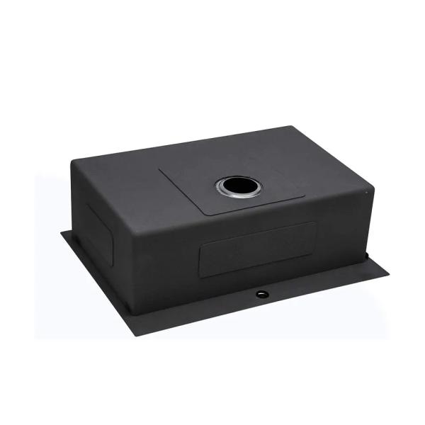 Luxury Single Bowl Matte Black 304 Stainless Steel Topmount Handmade Kitchen Sink