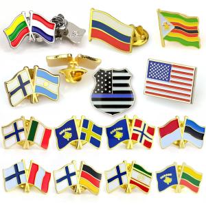 China Soft Enamel Metal Pin Badges Custom Country Flag Pin Badge on sale