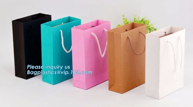Customized Cut Printed Coated Paper Shopping Bag with Matt Lamination,rope handle custom logo printed white paper bag