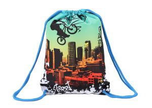 China Sublimation Printed Pull String Bag , Gym Custom Size String Sports Bag on sale
