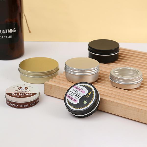 Custom Black Aluminum Candle Tin Metal Case for Solid Scented Candle 6 oz With Lids Food Storage Box Industrial Food