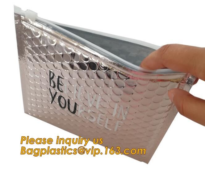Cosmetic Slider Zip lockk Bubble Bags Bubble Slide Pouch,Zip lockk esd bubble bag bubble packaging wrap cosmetic pouch slide