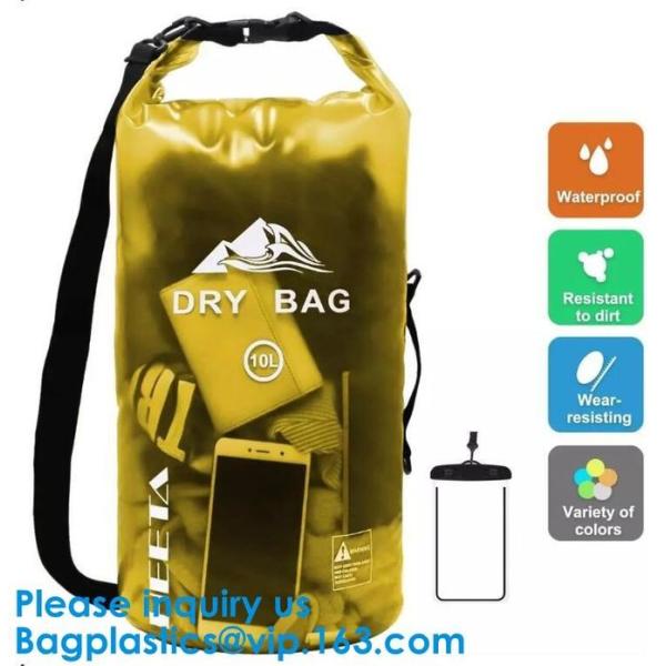 Colored 15Liter Shiny Clear Window Water Proof Dry Bag Ultralight Outdoor Waterproof Dry Storage Bag For Sports