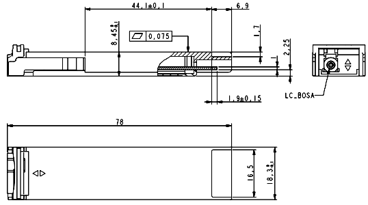 10G XFP BIDI SM LC Optical Transceiver Module 10KM 1270nm 1330nm
