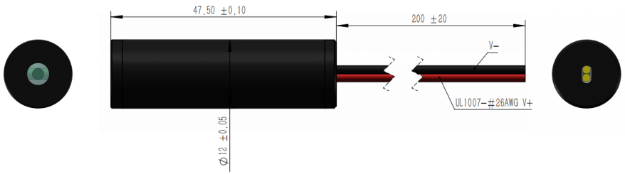 Uniform Line Laser Module for Indicating Output Power Mode CW Wavelength 532nm or 545nm