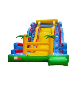 China Children Fun Park Inflatable Large Slide With Palm Trees wholesale